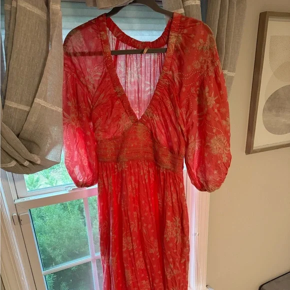 Free People Pink Floral Long Sleeve Dress - Picture 4 of 4